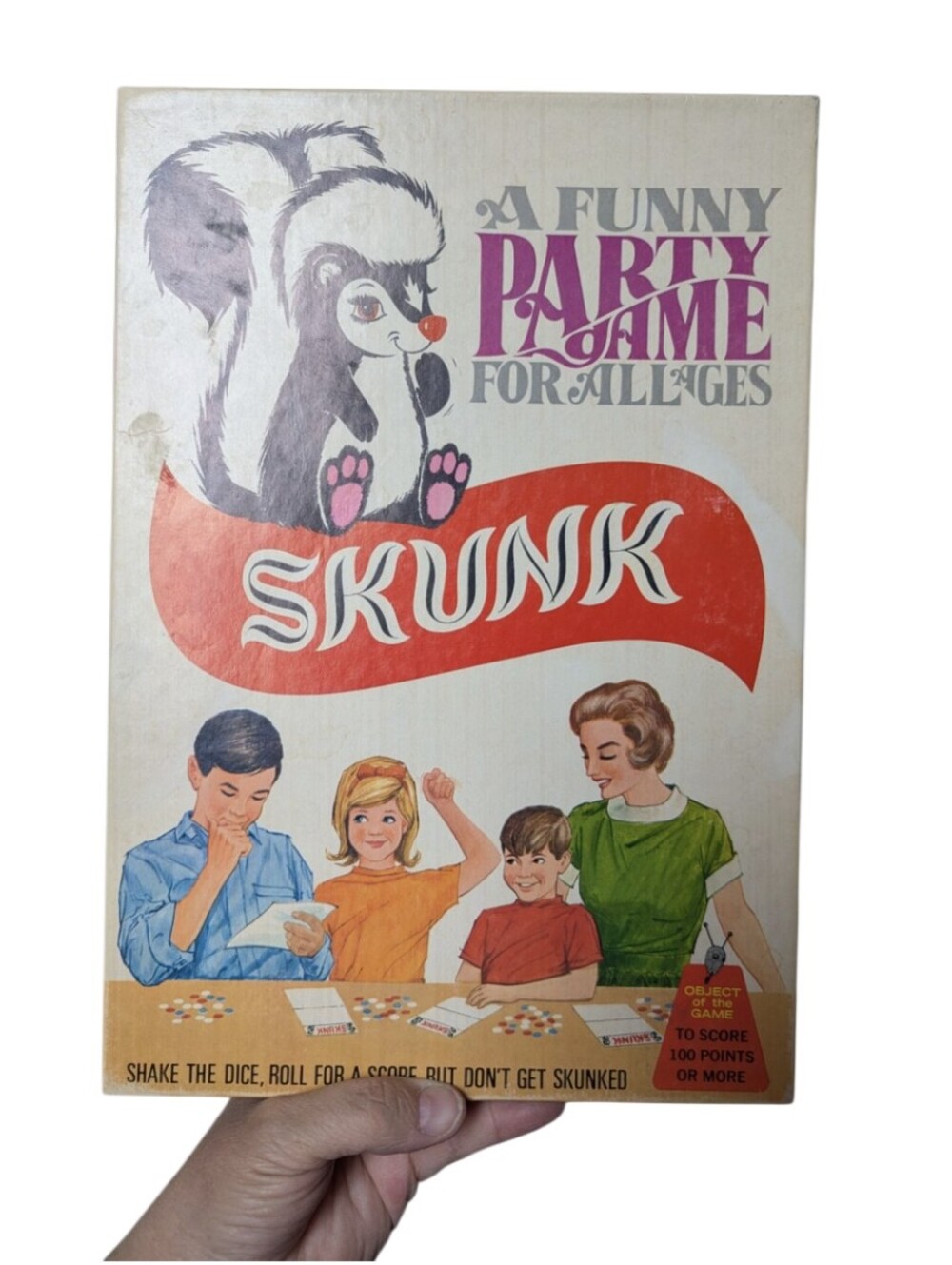 Vintage 1968 Skunk Party Game No. 250 by Schaper Complete Dice Game Mid Century